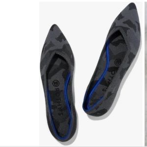 Rothy’s pointed flats, gray camouflage, size 8.